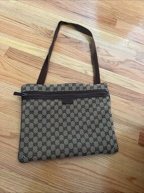 Gucci Brown Monogram Canvas Messenger Bag